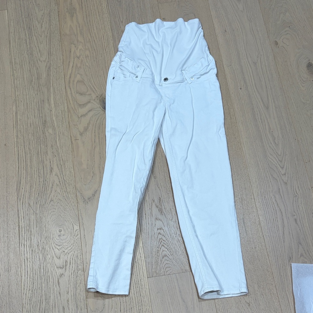 H&M White Maternity Boot Cut Jeans